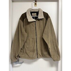 Tag Safari Mens Beige Brown Full Zip Fleece Jacket Classic Soft & Warm XL